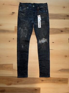 Purple Brand Waxed Indigo Skinny Denim Jeans